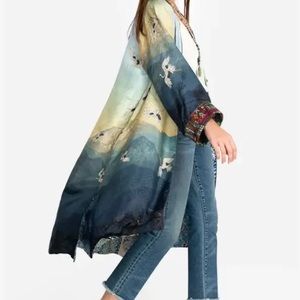 SOLD - Johnny Was Dew Harmony Long Reversible Silk Kimono